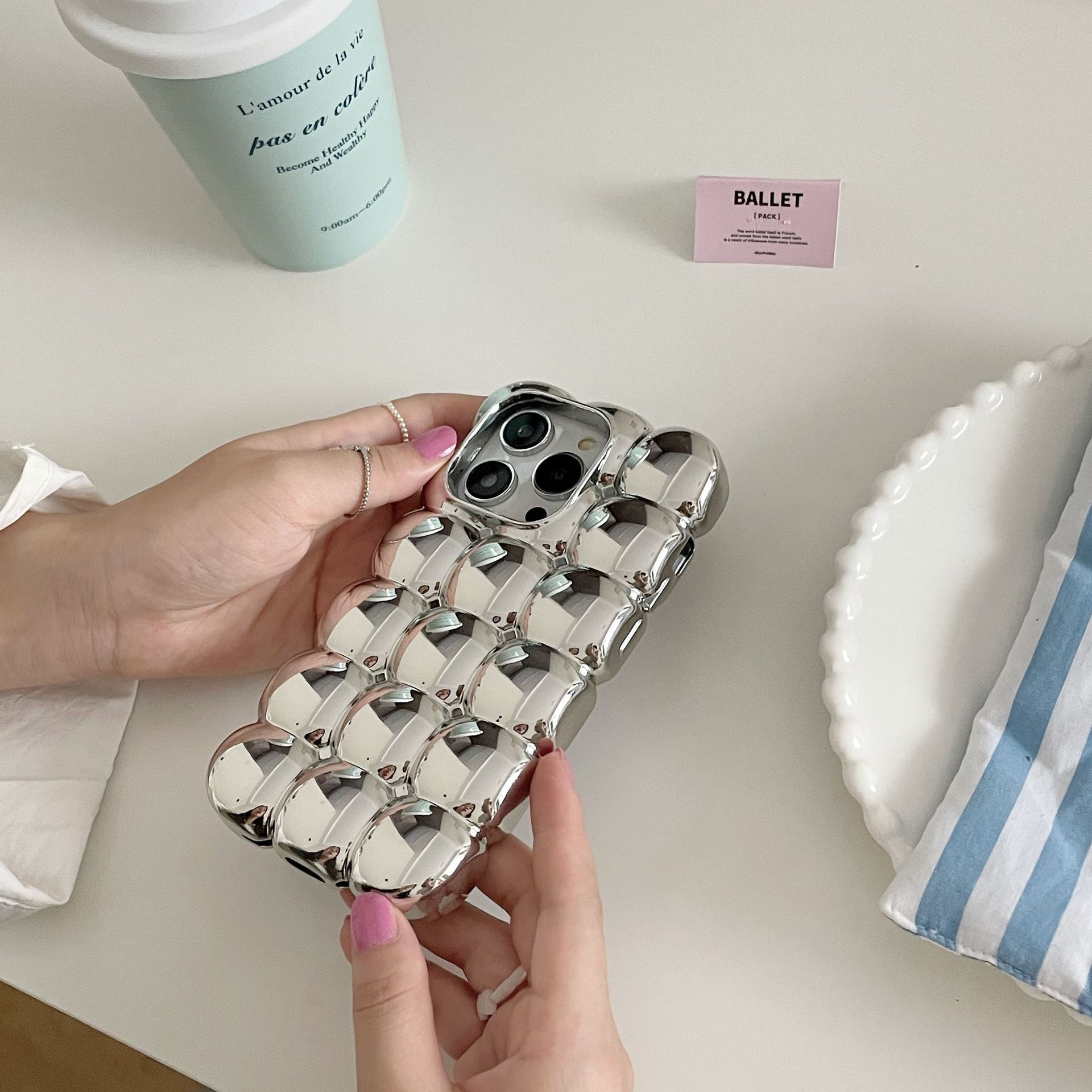 Solid Color Macarons Egg Waffle Phone Case - Image 5