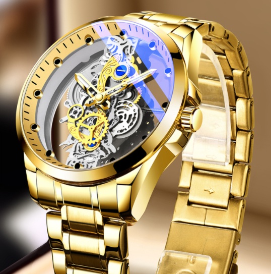 Golden Skeleton Vintage Men's Watch .