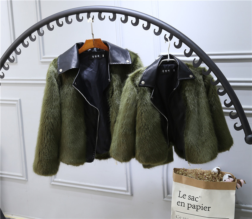 Children's wool fox fur coat
