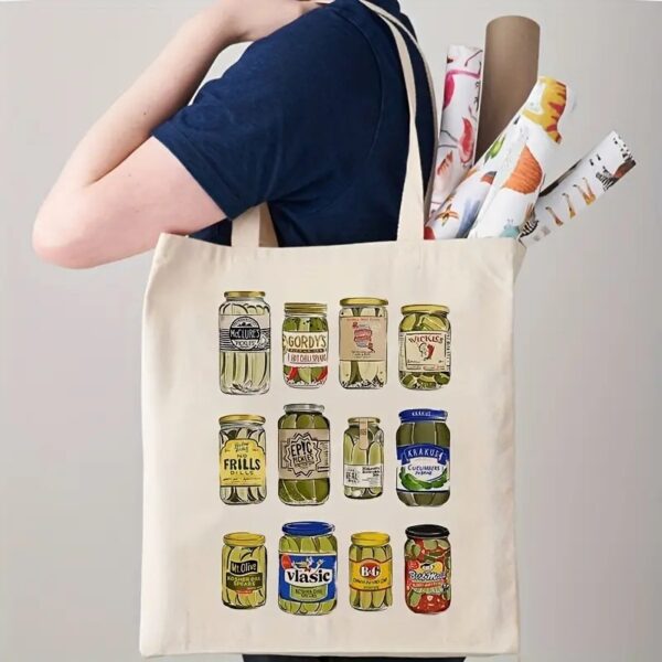 White Shoulder Canvas Tote Bag