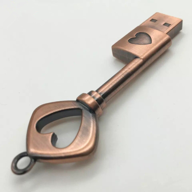 Bronze Heart Shaped U Disk Pendant - Image 3