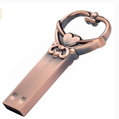 Bronze Heart Shaped U Disk Pendant