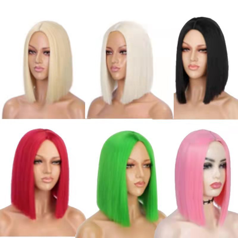 Short Synthetic Silk Fiber Wig