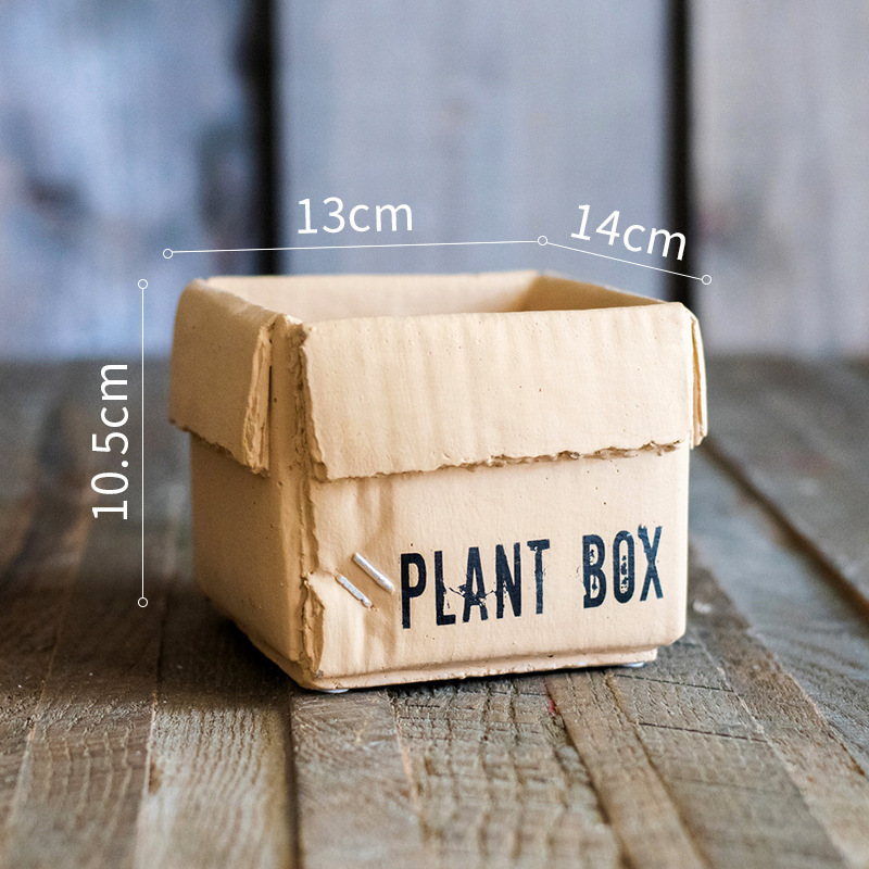 Cement Brown Paper Flowerpot - Image 3
