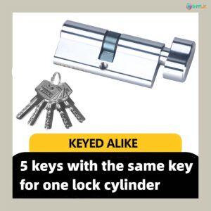 1 Piece 70mm Knob Lock Cylinder With 5 Keys