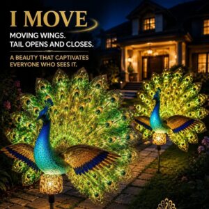 Garden Peacock Sculpture Solar Light