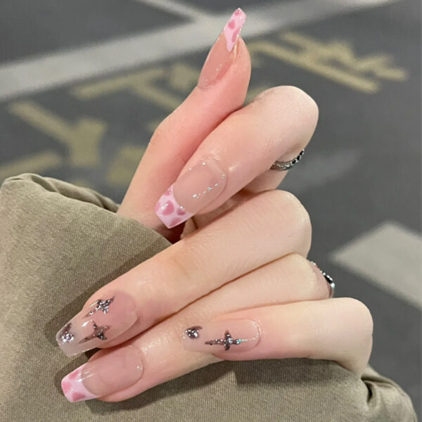 1 Box Of French Leopard Nail Film + 1 piece of glue