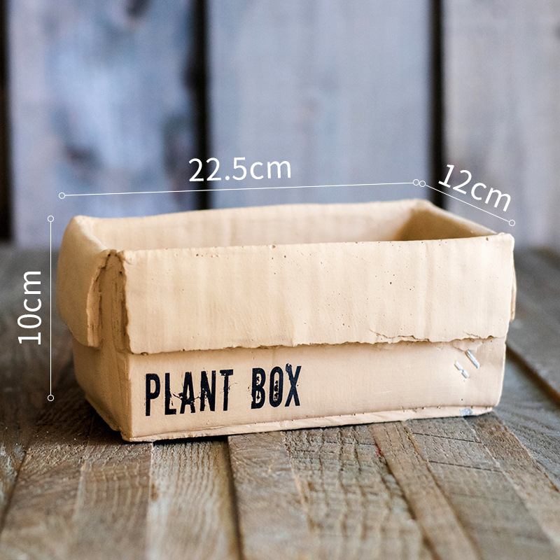Cement Brown Paper Flowerpot - Image 9