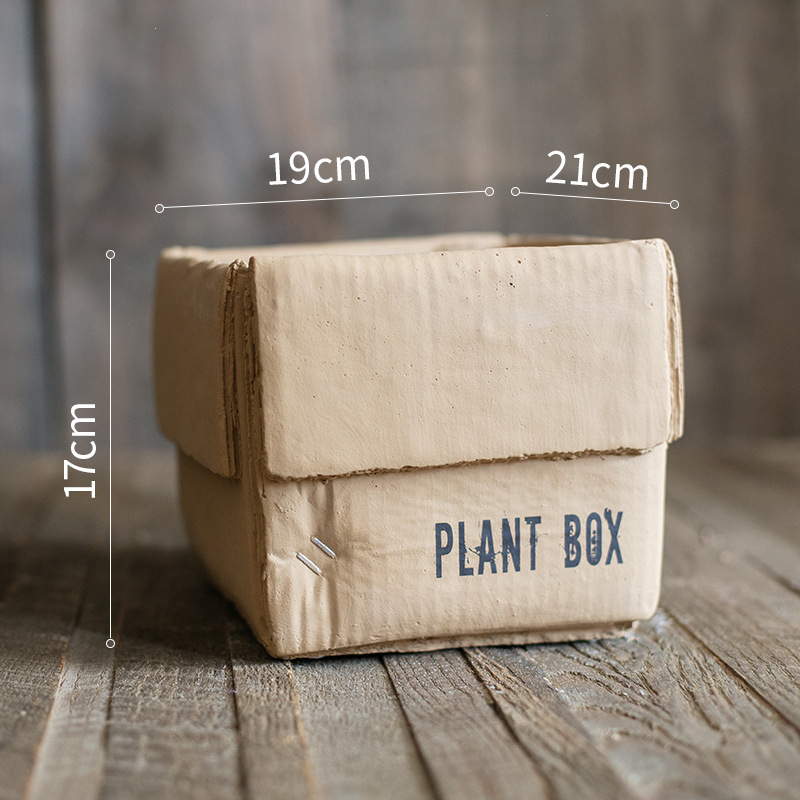 Cement Brown Paper Flowerpot - Image 7