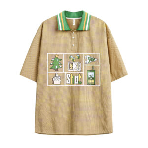 Men's Contrast Color Lapel T-shirt