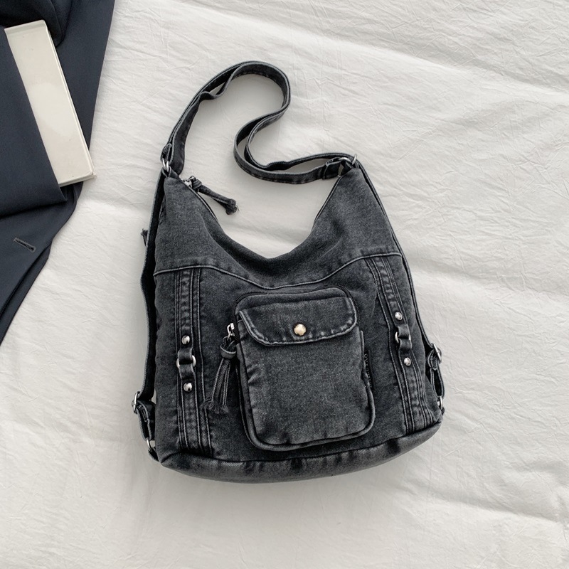 Versatile Casual Denim Jeans Bag . - Image 8