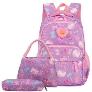 Three-piece Girl's Splash-proof Backpack