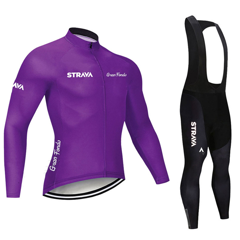 Long-sleeved Cycling Suspenders Suit