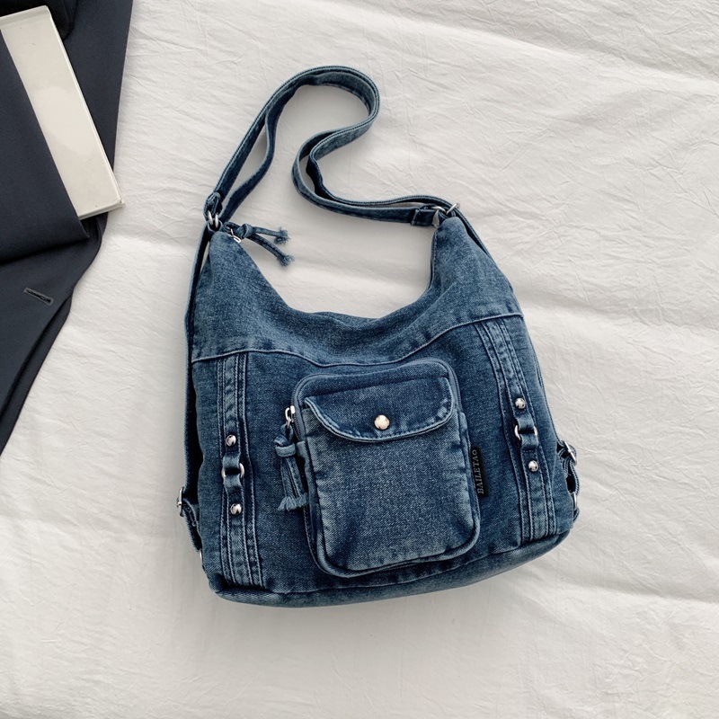 Versatile Casual Denim Jeans Bag . - Image 4