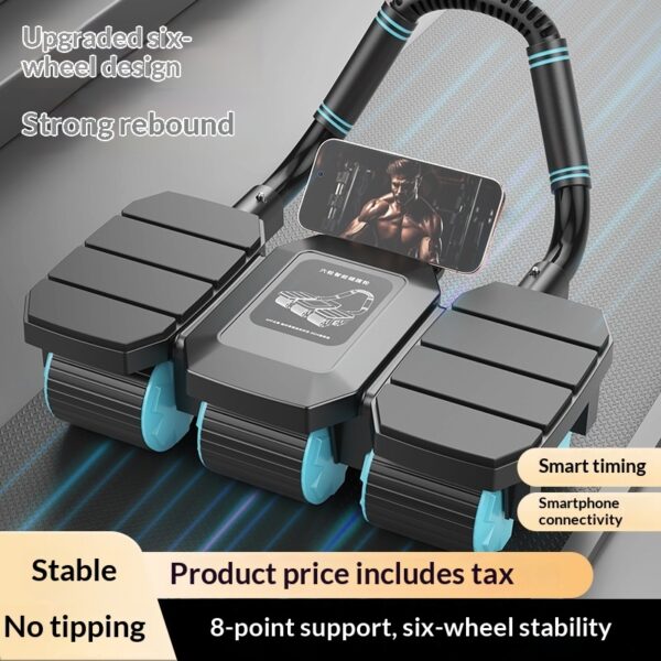 6 Wheel Automatic Rebound Waist Slimming & Abs Builder Machine