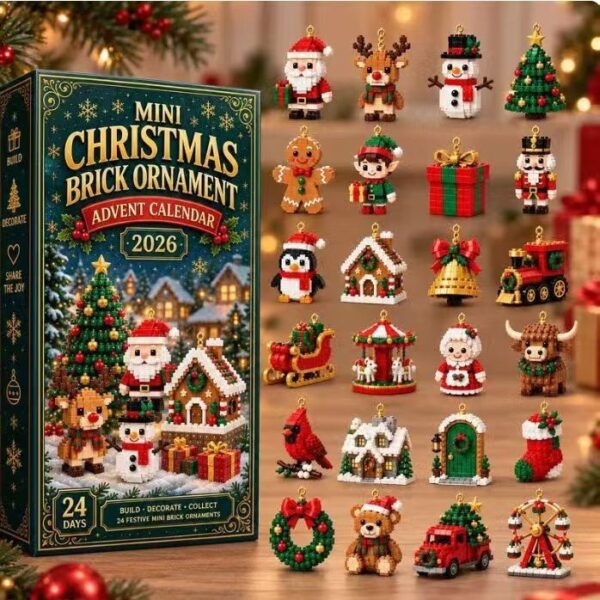 Mini Christmas Brick Ornament Advent Calendar Set