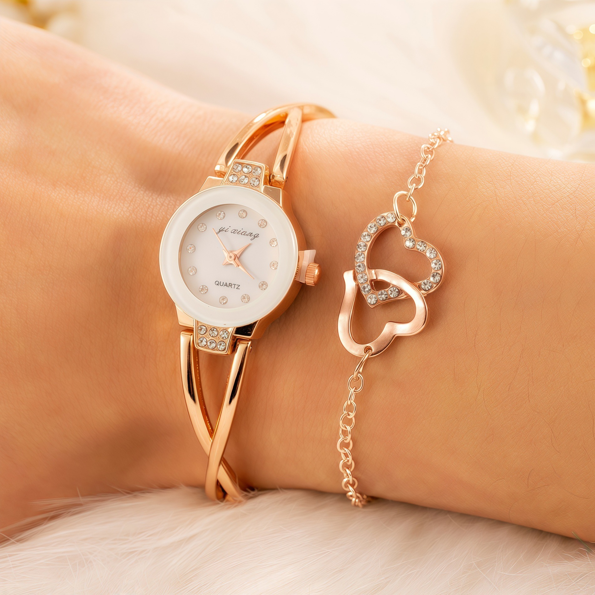 Women's 2-Piece Set Luxury Quartz Watch and Bracelet - Image 6