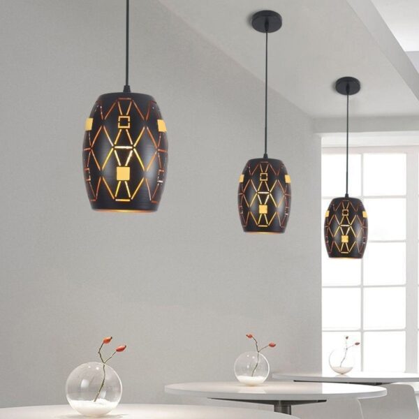 Black And Gold Industrial Restaurant Chandelier