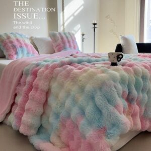 Velvet Rabbit Bubble Thickened Nap Blanket