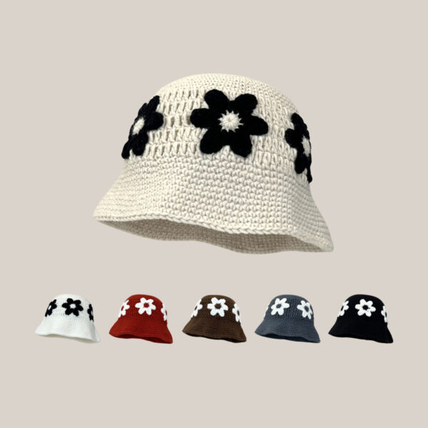 Handmade Crocheted Flower Bucket Hat