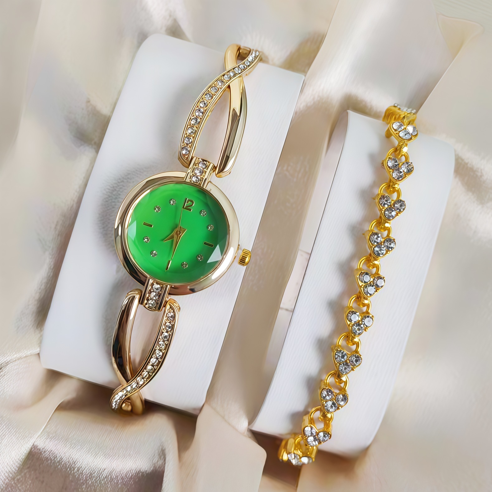 Women's 2-Piece Set Luxury Quartz Watch and Bracelet - Image 8