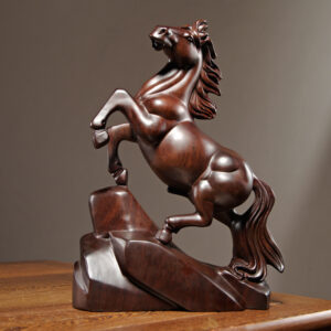 Pear Wood Carving Horse Craftwork